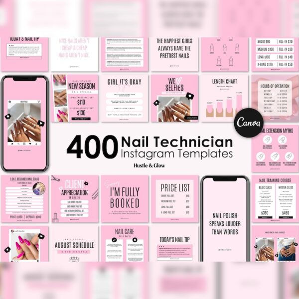 400 Nail Technician Instagram Posts