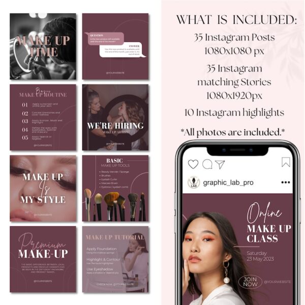 Makeup Model for Instagram | Aesthetic Canvas Designs | Skincare Articles from a Beauty Artist | Marketing tool for beauticians and makeup artists on social networks