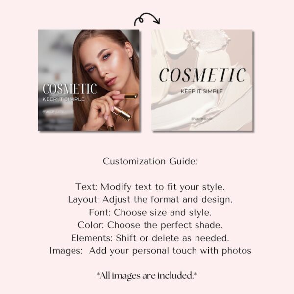 Canva Instagram Template for Makeup Artist and Skincare | Aesthetic beauty items | Beautician Facial Social Media Marketing and Design